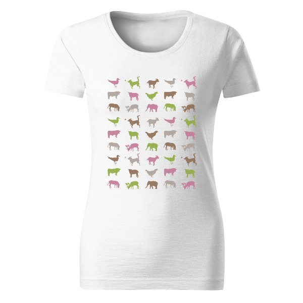 Vzor se zvířaty – dámské tričko Organic slub