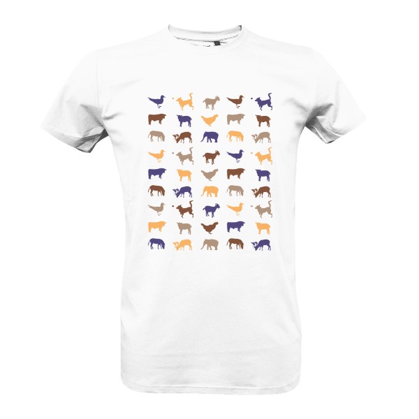 Vzor se zvířaty – pánské tričko Bio neutral