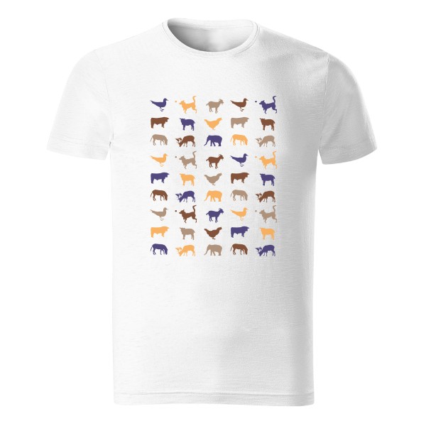 Vzor se zvířaty – pánské tričko Organic slub